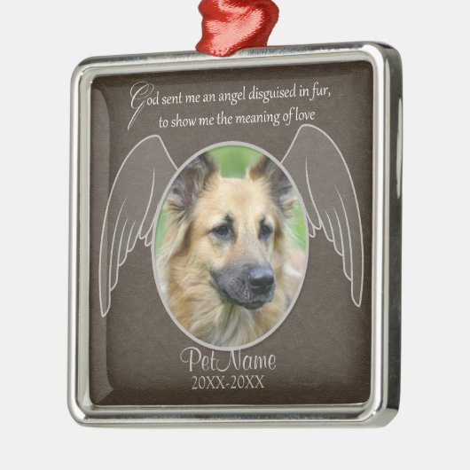 God zond een engel Pet Sympathie Aangepast Metalen Ornament (Links)