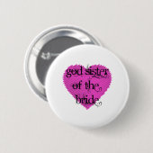God zuster van de Bride Ronde Button 5,7 Cm (Voorkant /achterkant)