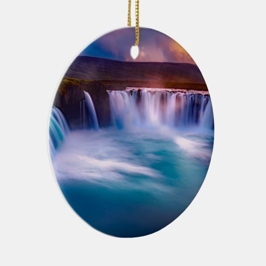 Godafoss Waterfall, IJsland prachtig landschap Keramisch Ornament (Rechts)