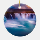 Godafoss Waterfall, IJsland prachtig landschap Keramisch Ornament (Achterkant)