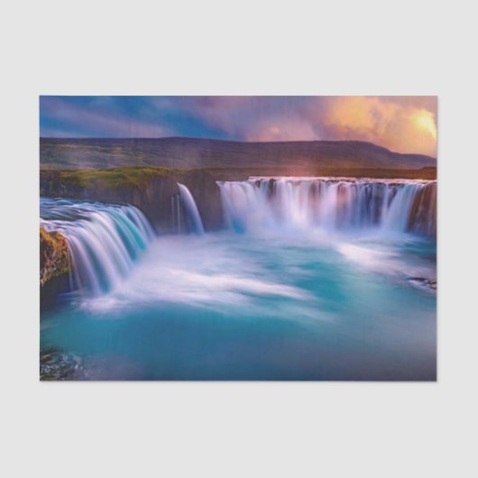 Godafoss Waterfall, IJsland prachtig landschap Tissuepapier (Voorkant)