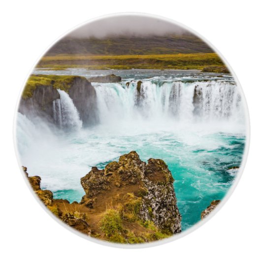 Godafoss waterval, IJsland Keramische Knop (Voorkant)