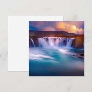 Goðafoss Waterval IJsland Plat Kaart
