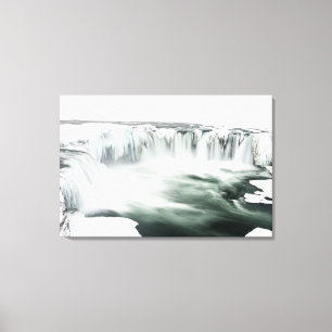 Godafoss-waterval, winter, IJsland 4 Canvas Afdruk