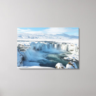 Godafoss Watervallandschap Canvas Afdruk