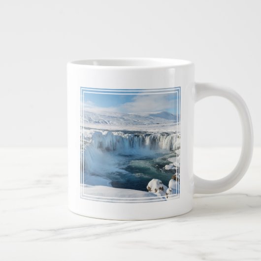 Godafoss Watervallandschap Extra Grote Beker (Rechts)