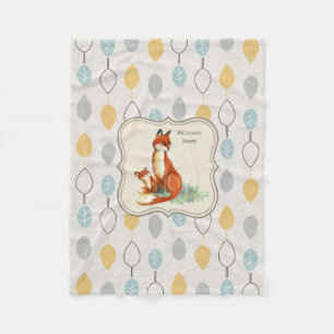Godchild Gift Idea Personalized Fox Blanket Fleece Deken