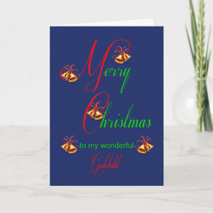 Godchild Kerstmis Bells Holiday Card Feestdagen Kaart