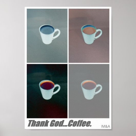 Goddank Coffee Montage 1 Poster (Voorkant)