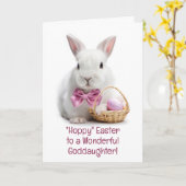 Goddaughter Happy Easter Cute White Bunny  Kaart (Gele Bloem)