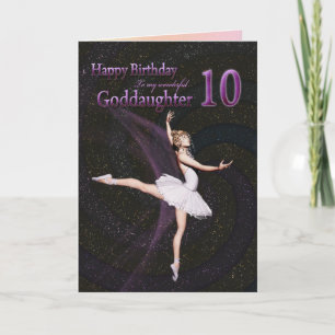 Goddaughter leeftijd 10, een ballerina verjaardags kaart