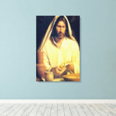 Goddelijk Avondmaal: Brood breken met Jezus Canvas Afdruk (Insitu (Houten vloer))