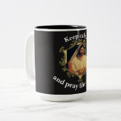 Goddelijk Avondmaal: Brood breken met Jezus Tweekleurige Koffiemok (Voorkant links)