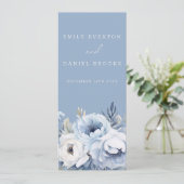 Goddelijk Blauw Prachtig Wedding Ceremony Programm (Staand voorkant)