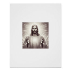 Goddelijk licht: een portret van Jezus Christus Perfect Poster