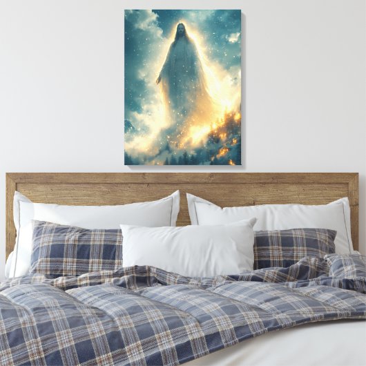 Goddelijk licht - Waterverf van Jezus Canvas Afdruk (Insitu (Slaapkamer))