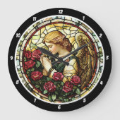 Goddelijk Roos Gebed Glas in lood Engel Grote Klok (Voorkant)