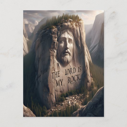 Goddelijk standbeeld: De Heer is mijn rots Briefkaart (Voorkant)