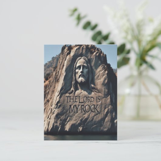 Goddelijk standbeeld: De Heer is mijn rots Briefkaart (Staand voorkant)