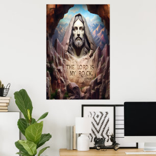 Goddelijk standbeeld: De Heer is mijn rots Poster