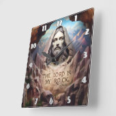 Goddelijk standbeeld: De Heer is mijn rots Vierkante Klok (Hoek)