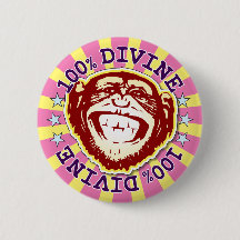 Goddelijke 100% Funny Monkey Badge