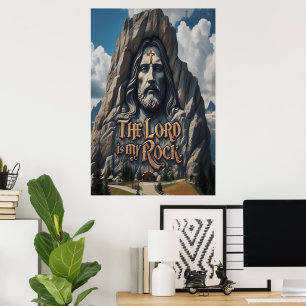 Goddelijke aanwezigheid tussen de bergen poster