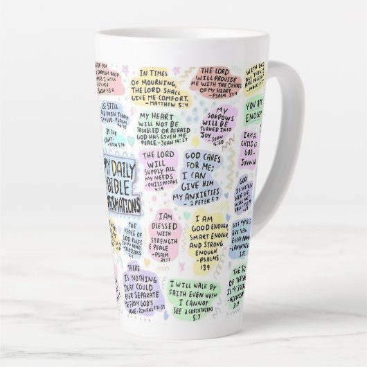 Goddelijke affirmaties latte mok (Rechterhoek)