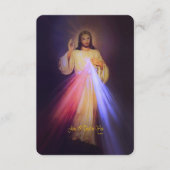 Goddelijke barmhartigheid goud met gebed in de kap informatiekaartje (Voorkant)