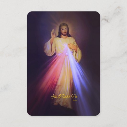 Goddelijke barmhartigheid goud met gebed in de kap informatiekaartje (Voorkant)