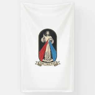 Goddelijke Barmhartigheid Jezus Vintage Spandoek