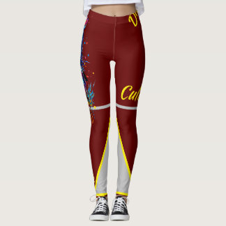 Goddelijke Cultuur Grote Kat Kust Gele Clash Leggings