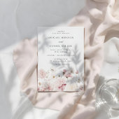 Goddelijke Elegante Blush & White Bloemen Huwelijk Kaart