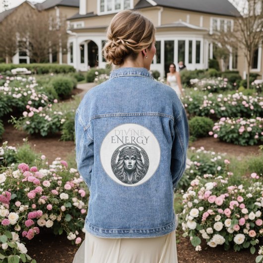 Goddelijke energie – Mystieke kracht in Keltisch o Denim Jacket (Huwelijk Achterkant)