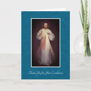 Goddelijke Genade Jesus Catholic Condolence Thank Bedankkaart
