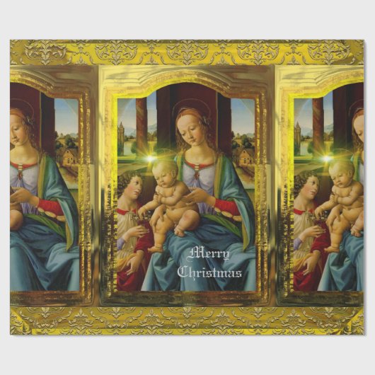 Goddelijke glorie Kerstmis personaliseren Cadeaupapier (Vlak)