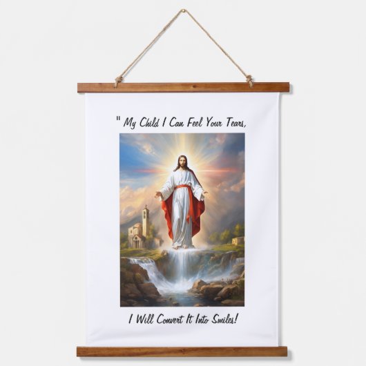Goddelijke harmonie: Gepersonaliseerd Christuswand Hangend Wandkleed (Voorkant)