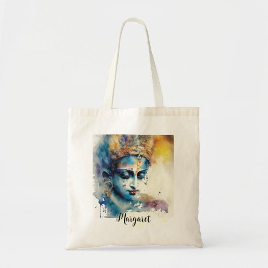 Goddelijke Heer Krishna Kleurrijke Gepersonaliseer Tote Bag (Voorkant)