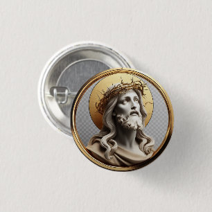 Goddelijke Inspiratie Jezus kijken in de hemel Ronde Button 3,2 Cm