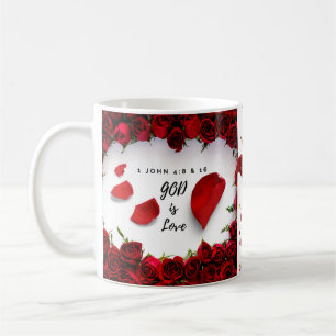 Goddelijke Liefde Mok: God is Liefde Rode Rozen - Koffiemok