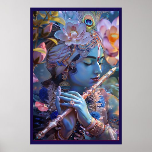 Goddelijke melodie: Lord Krishna Poster (Voorkant)