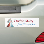 Goddelijke Mercy Jezus, ik vertrouw op je. Bumpersticker (Op auto)