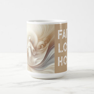 Goddelijke Moeder Zegen te midden van zachte witte Koffiemok