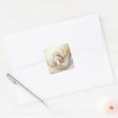 Goddelijke Moeder Zegen te midden van zachte witte Vierkante Sticker (Envelop)