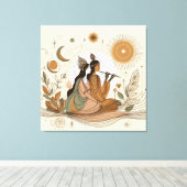 Goddelijke & Mooie Radha Krishna Canvas Muurkunst Afdruk (Insitu (Houten vloer))