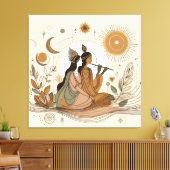 Goddelijke & Mooie Radha Krishna Canvas Muurkunst Afdruk (Insitu (Woonkamer))