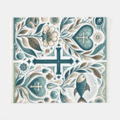 Goddelijke omhelzing Christelijk symbool Fleece Deken (Voorkant (Horizontaal))