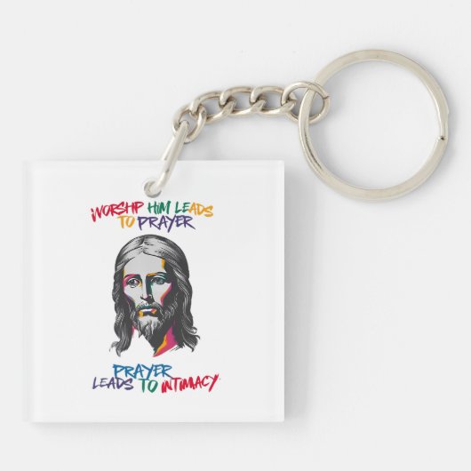 Goddelijke Openbaring: Aanbidding Hem leidt tot ge Sleutelhanger (Achterkant)