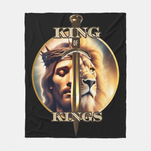 Goddelijke soevereiniteit: Kink of Kings Jezus Chr Fleece Deken (Voorkant)