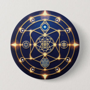 Goddelijke Straling – 5: Verlichte Universele Ener Ronde Button 7,6 Cm